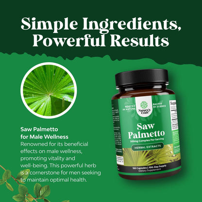 Extra Strength Saw Palmetto Extract 500mg – 100 Capsules | Prostate Support, Hair Health & Urinary Wellness