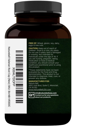 NatureBell Valerian Root for Sleep – 300 Veggie Capsules, Melatonin Free