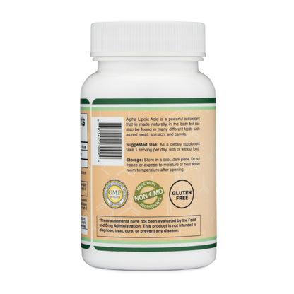 Alpha Lipoic Acid 600mg (60 Caps) – Neuropathy & Cardiovascular Health | Double Wood