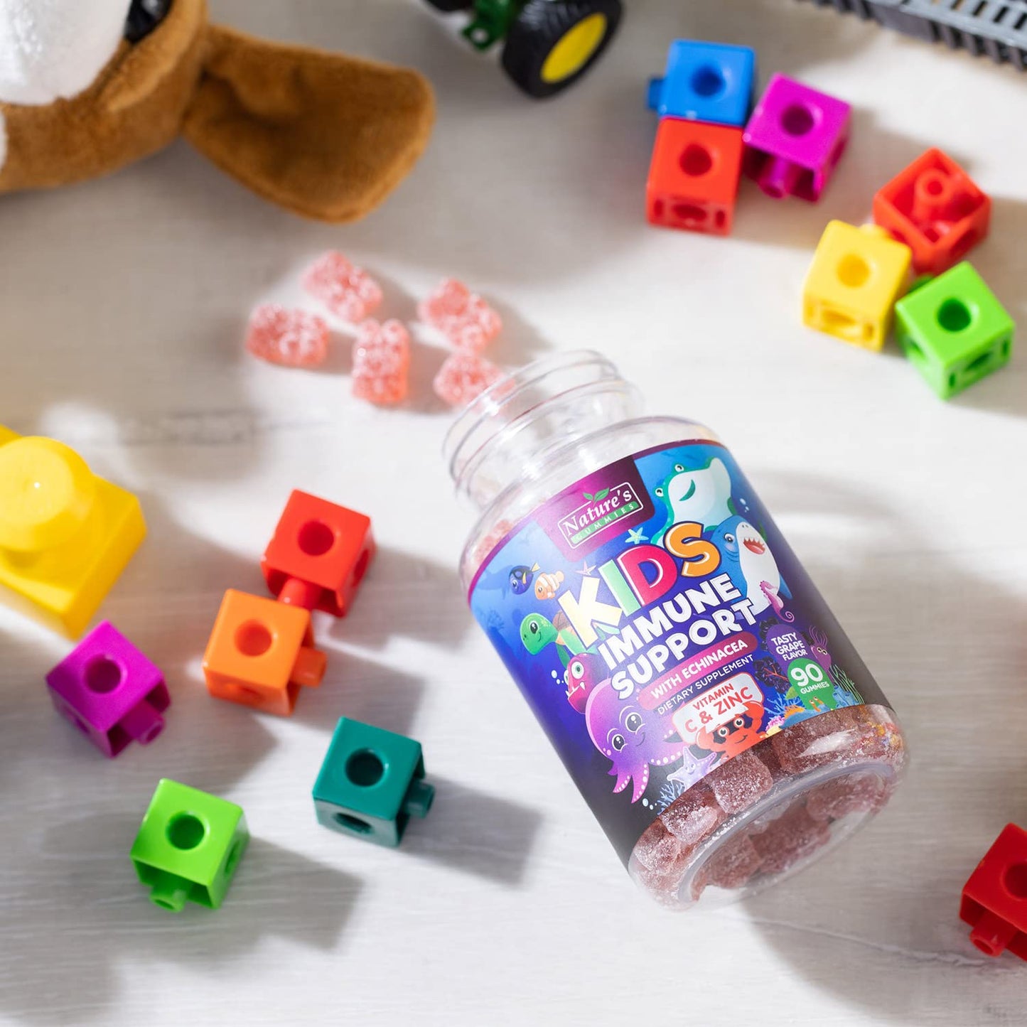 Kids Immune Support Gummies – Vitamins C, Zinc & Echinacea (90 Gummies) | Non-GMO, Gluten-Free & Vegan