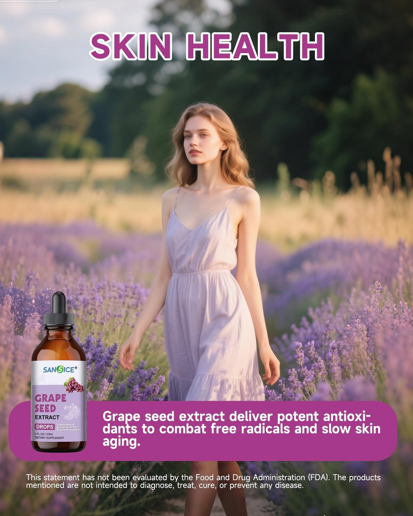 Organic Grape Seed Extract Liquid Drops 300mg – 95% Proanthocyanidins, Non-GMO, 4 fl oz