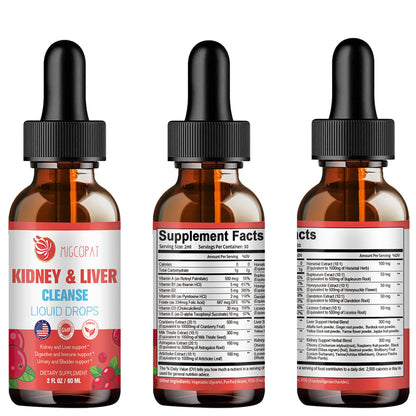 Kidney & Liver Cleanse Detox & Repair Drops – Cranberry, Milk Thistle & Artichoke (60ml) | Natural Herbal Supplement