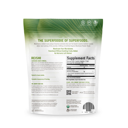 Om Mushroom Reishi Organic Powder – 100 Servings, Stress Relief & Immune Support