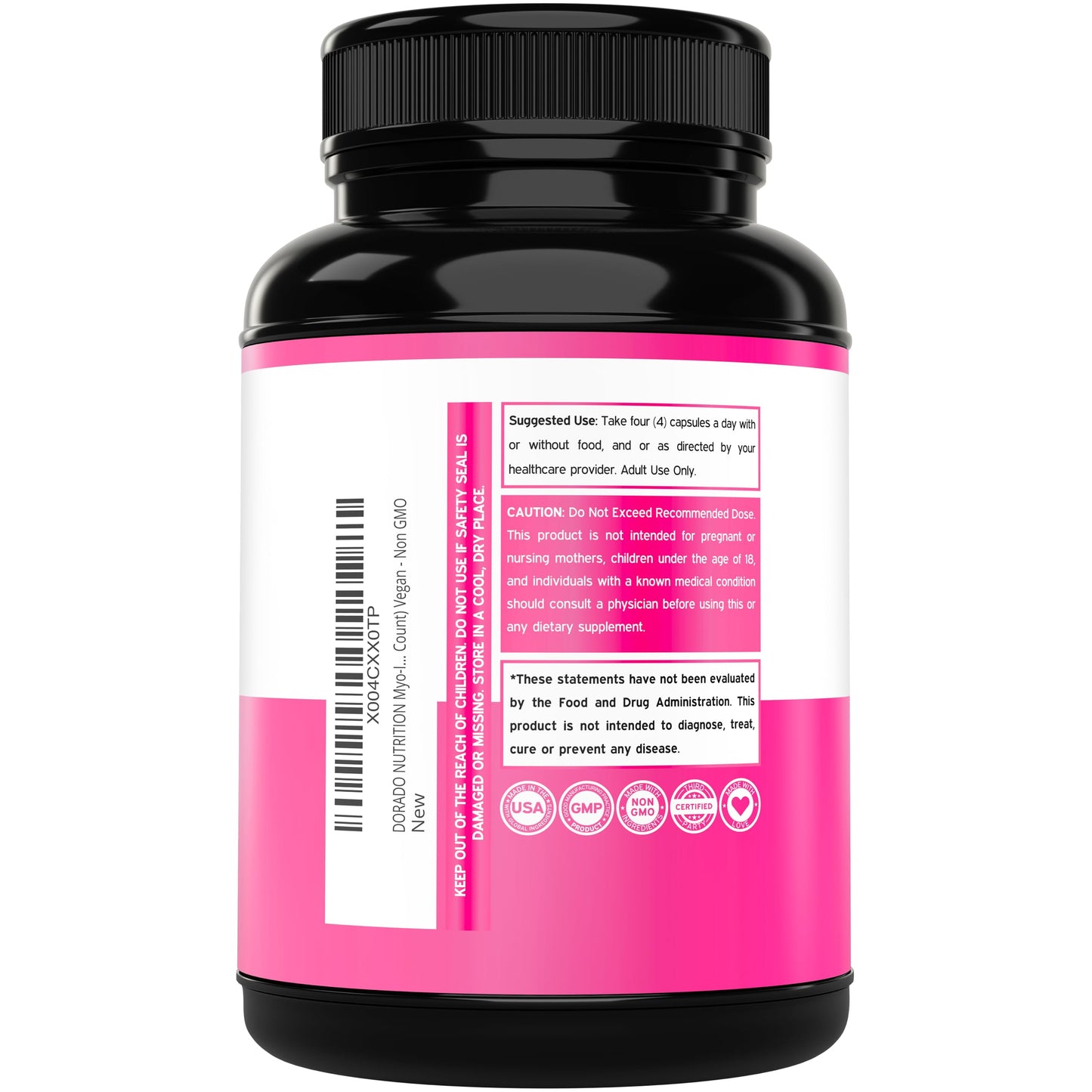 Myo-Inositol & D-Chiro Inositol for Women – 120 Caps, 40:1 Ratio, Hormone Balance, USA Made