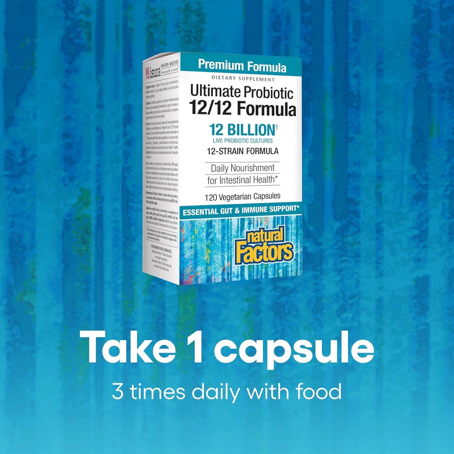 Natural Factors Ultimate Probiotic 12/12 Formula — Digestive Health & Immunity Support | 120 Veggie Capsules