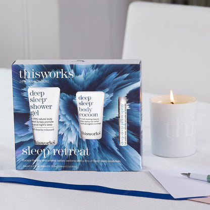 This Works Sleep Retreat Box Gift Set | Deep Sleep Pillow Spray, Shower Gel & Body Moisturiser