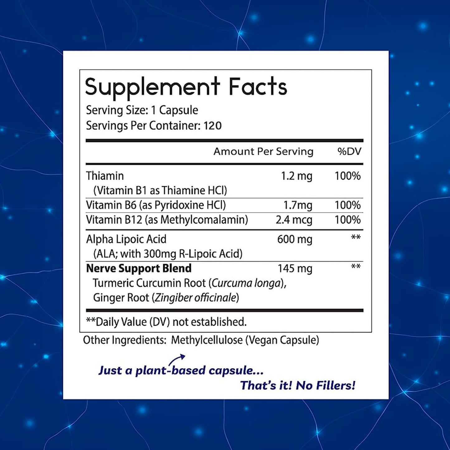 Thomas' All-Natural Remedies Alpha Lipoic Acid 600mg 120 Capsules with B-Vitamins Vegan No Fillers