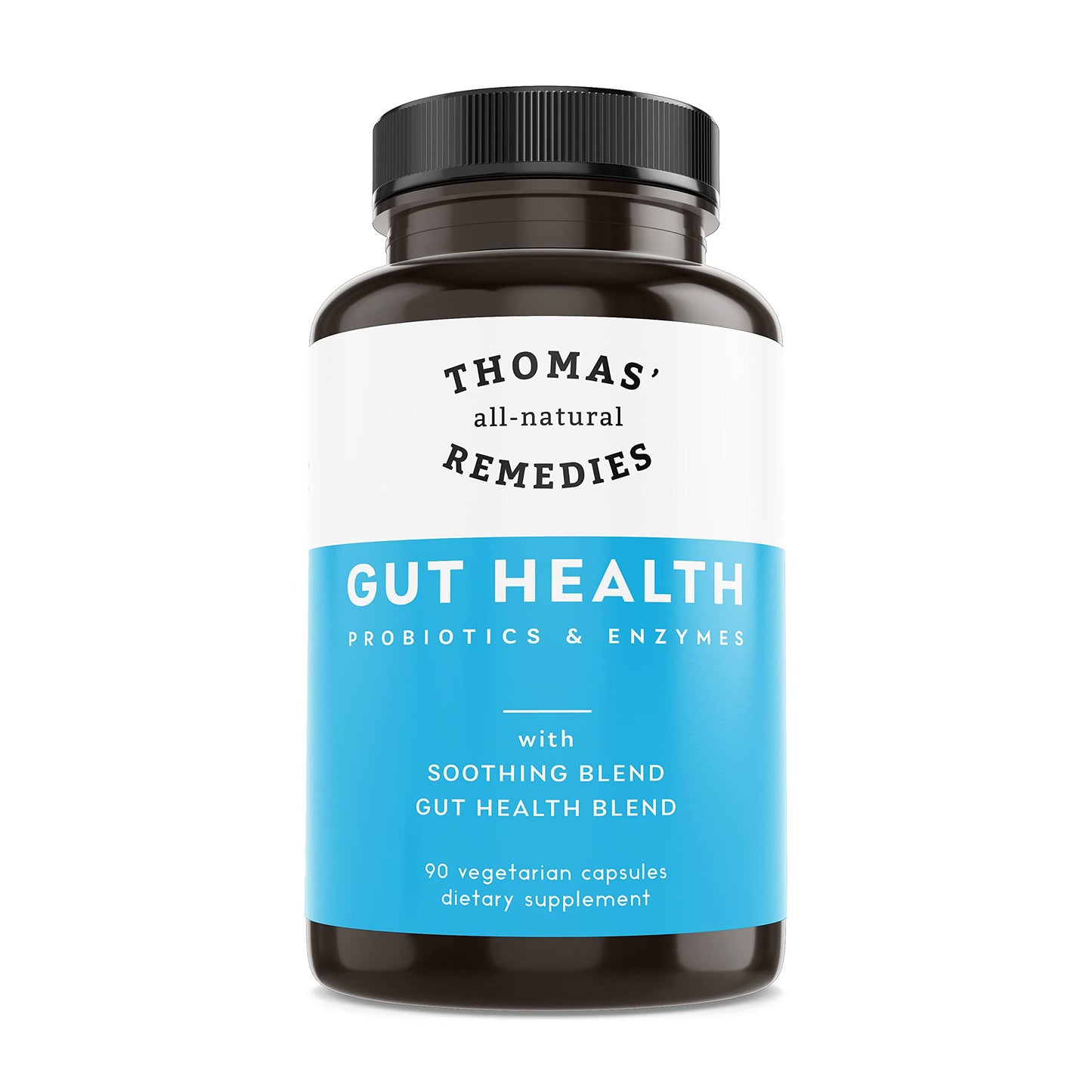 Thomas' all-natural Remedies Gut Health with Digestive Enzymes, Probiotics, Ginger, Papaya, and Turmeric for Digestion and Bloating Relieve