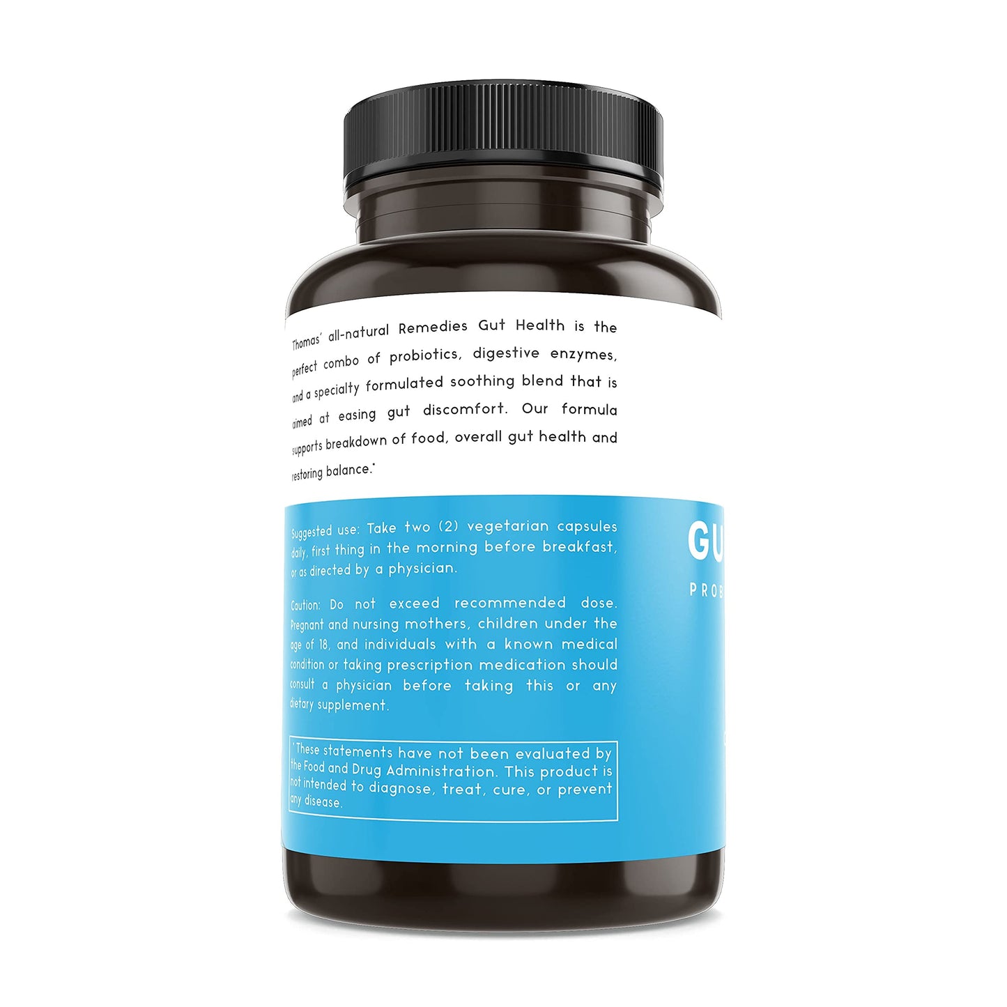 Thomas' all-natural Remedies Gut Health with Digestive Enzymes, Probiotics, Ginger, Papaya, and Turmeric for Digestion and Bloating Relieve