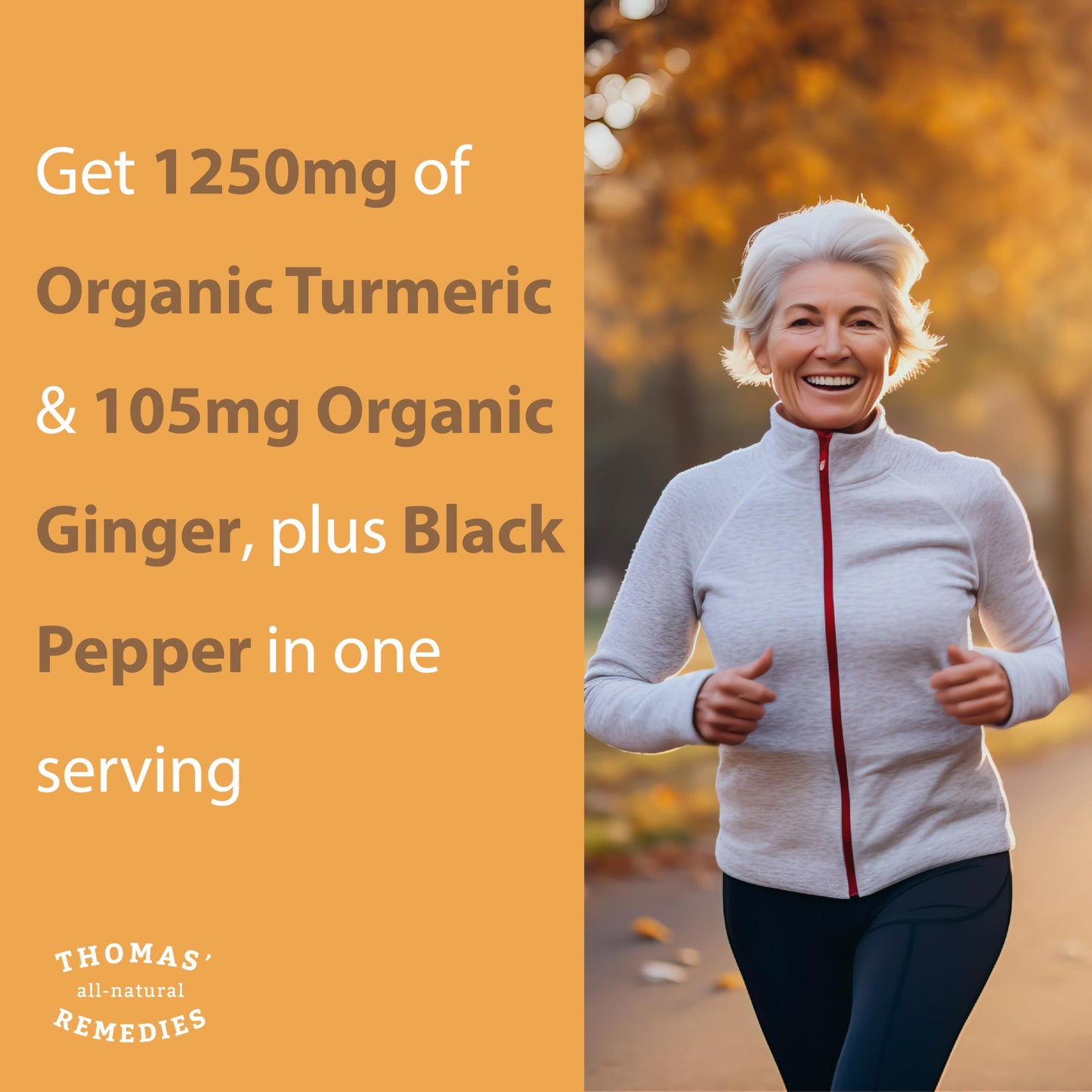 Thomas' All-Natural Turmeric Curcumin & Ginger with Black Pepper - Organic Turmeric Joint Support, 95% Curcumin, 120ct | Vegan