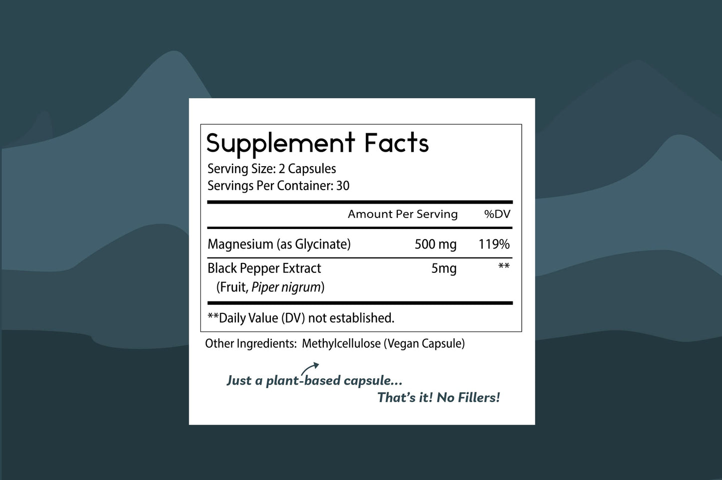 Thomas' All-Natural Magnesium Glycinate – High Absorption (60 Veg Caps)