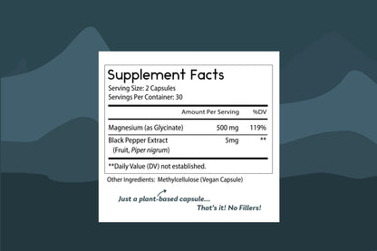 Thomas' All-Natural Magnesium Glycinate – High Absorption (60 Veg Caps)
