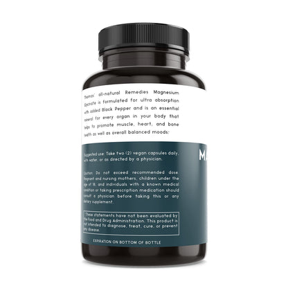 Thomas' All-Natural Magnesium Glycinate – High Absorption (60 Veg Caps)