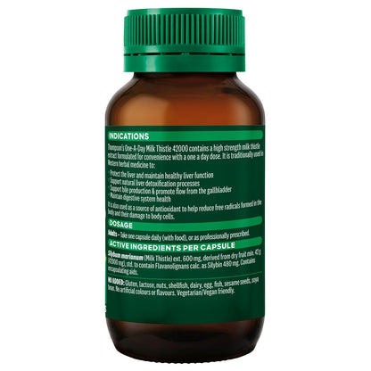 Thompsons Milk Thistle 42,000 Helps Liver Function 60 Capsules