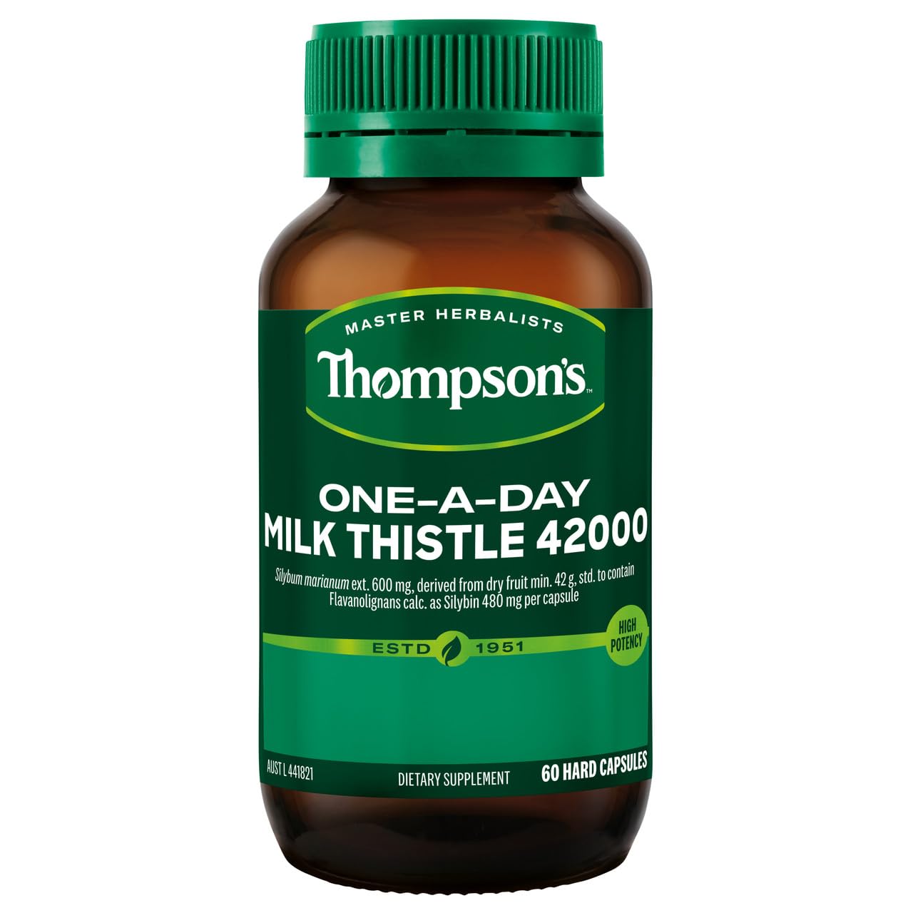 Thompsons Milk Thistle 42,000 Helps Liver Function 60 Capsules