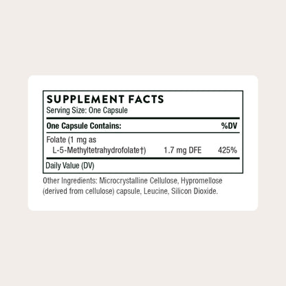 THORNE 5-MTHF Methylfolate (1mg) – 60 Servings