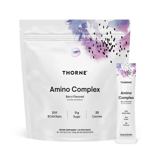 THORNE Amino Complex – Clinically Validated EAA & BCAA Powder for Pre/Post-Workout | NSF Certified for Sport | 30 Servings | Berry BritishVita | Premium UK Vitamins & Wellness Supplements