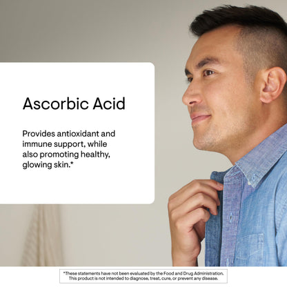 THORNE Ascorbic Acid 1000 mg Vitamin C Supplement – Immune Support, Collagen Formation, Antioxidant • Gluten-Free • 60 Servings