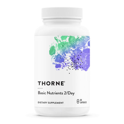 THORNE - Basic Nutrients 2/Day - Comprehensive Daily Multivitamin with Optimal Bioavailability - Vitamin & Mineral Formula - Gluten, Dairy & Soy-Free - 60 Capsules - 30 Servings