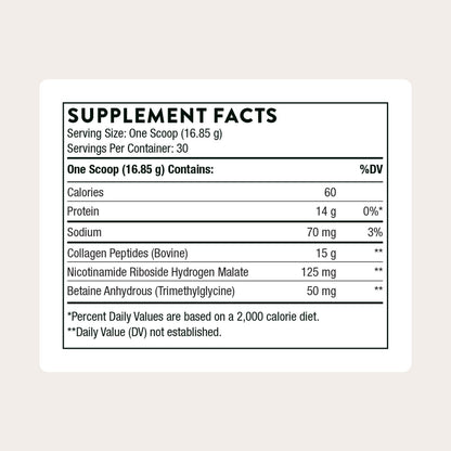 THORNE Collagen Fit – Unflavored Collagen Peptides with Nicotinamide Riboside | 30 Servings, NSF Certified for Sport