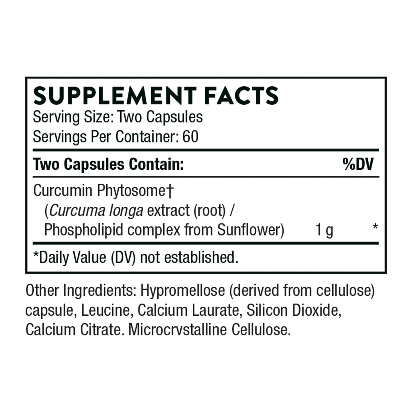 THORNE Curcumin Phytosome Meriva 1000 mg — Clinically Studied, High Absorption | 60 Servings