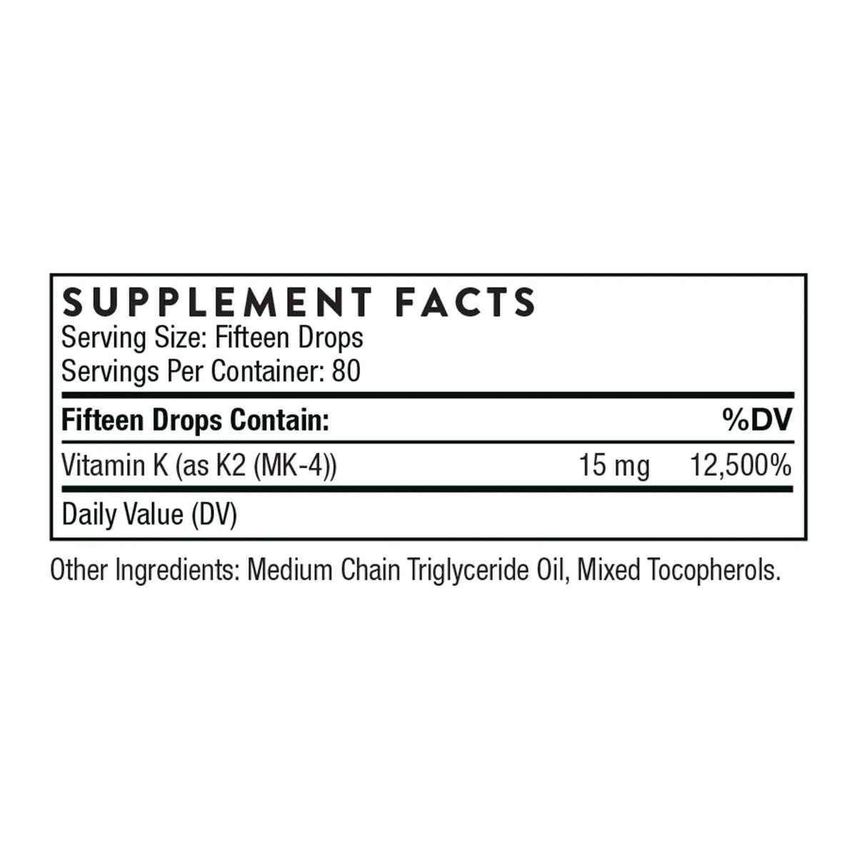 THORNE Vitamin K2 Liquid (1 mg/Drop) – Heart & Bone Support, Gluten/Dairy/Soy Free | 1 Fl Oz BritishVita | Premium UK Vitamins & Wellness Supplements
