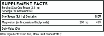 THORNE Magnesium Bisglycinate Powder – 60 Servings, 6.5 oz Jar | Sleep, Metabolism & Heart Health