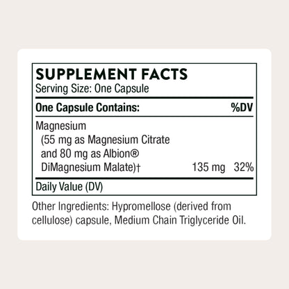THORNE Magnesium CitraMate - Magnesium Citrate & Malate Supplement - 90 Servings