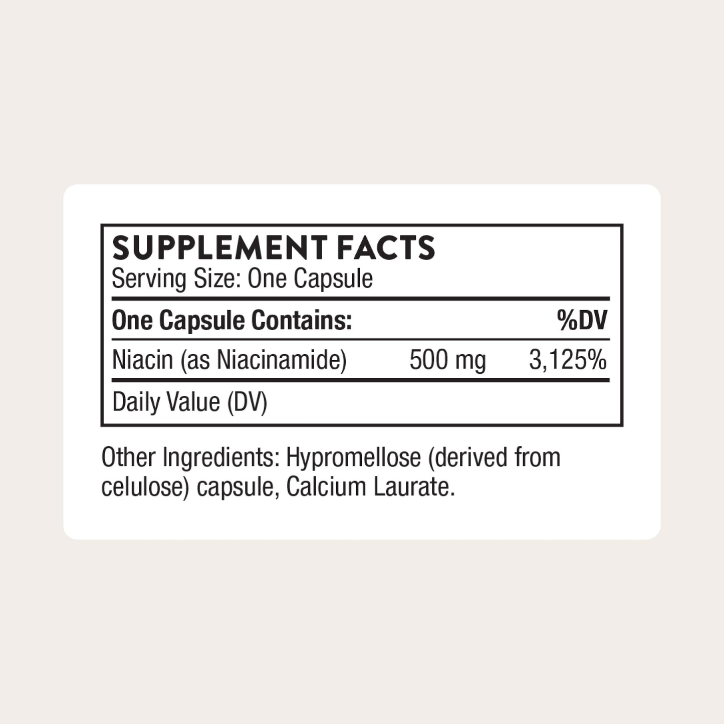 Thorne Niacinamide 500mg Non-Flush Vitamin B3 – Supports Joints, Skin & Sleep | 180 Capsules | Gluten-Free
