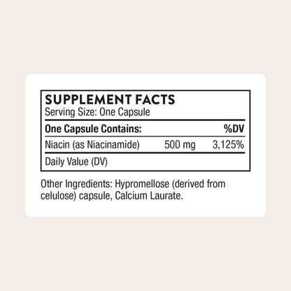 Thorne Niacinamide 500mg Non-Flush Vitamin B3 – Supports Joints, Skin & Sleep | 180 Capsules | Gluten-Free