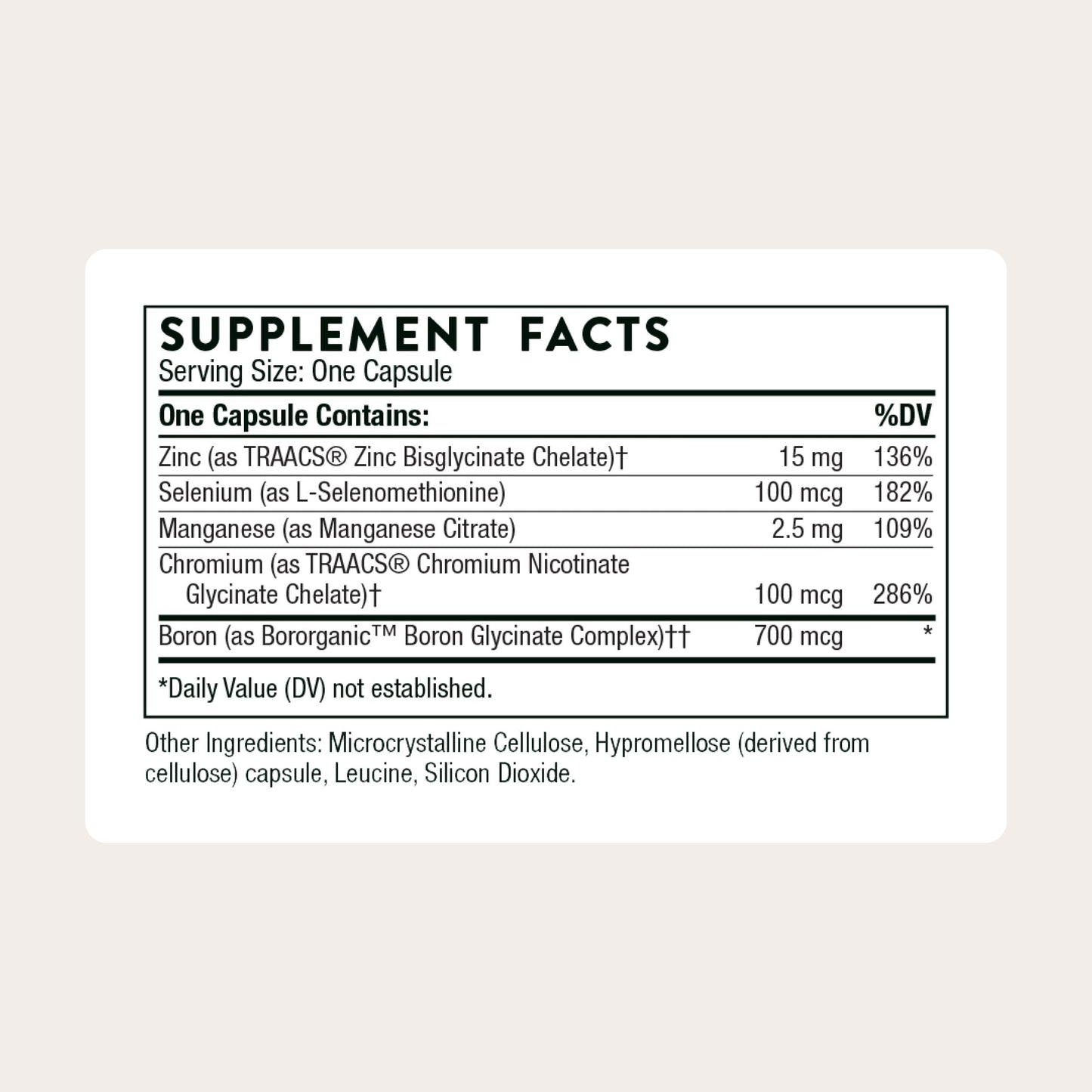 THORNE Trace Minerals - Chelated Zinc, Selenium & Boron - 90 Caps