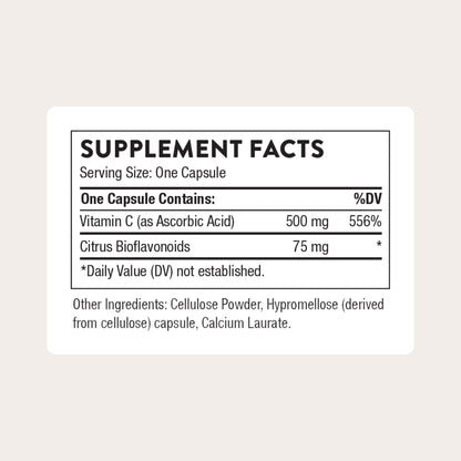 Thorne Vitamin C with Citrus Bioflavonoids | Immune Support, Collagen & Energy | Gluten-Free | 90 Servings