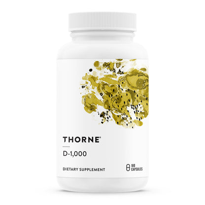 THORNE Vitamin D3 1000 IU – Supports Bones, Immune & Muscles | 180 Capsules