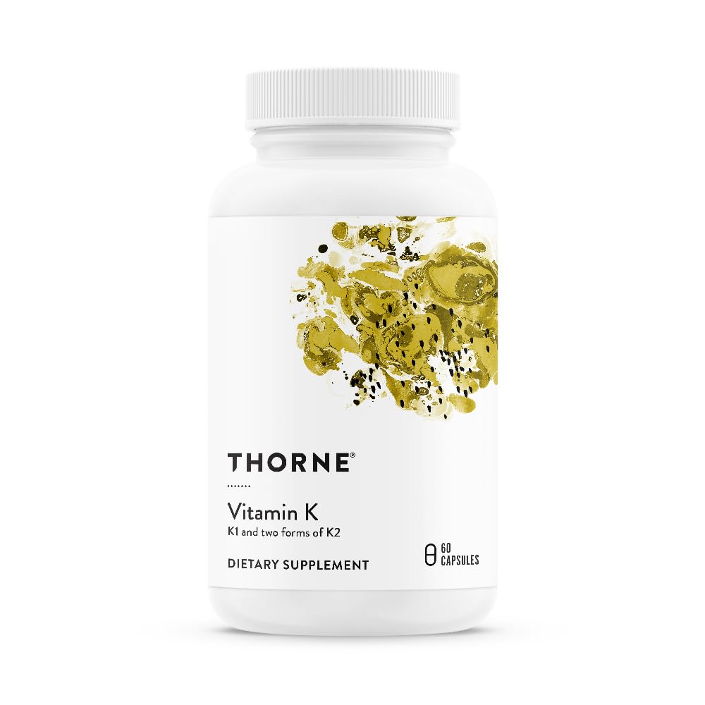 THORNE Vitamin K - K1 & K2 (MK-4 & MK-7) Supplement | 60 Servings | Gluten, Dairy & Soy-Free