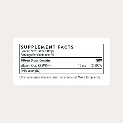 THORNE Vitamin K2 Liquid (1 mg/Drop) – Heart & Bone Support, Gluten/Dairy/Soy Free | 1 Fl Oz BritishVita | Premium UK Vitamins & Wellness Supplements