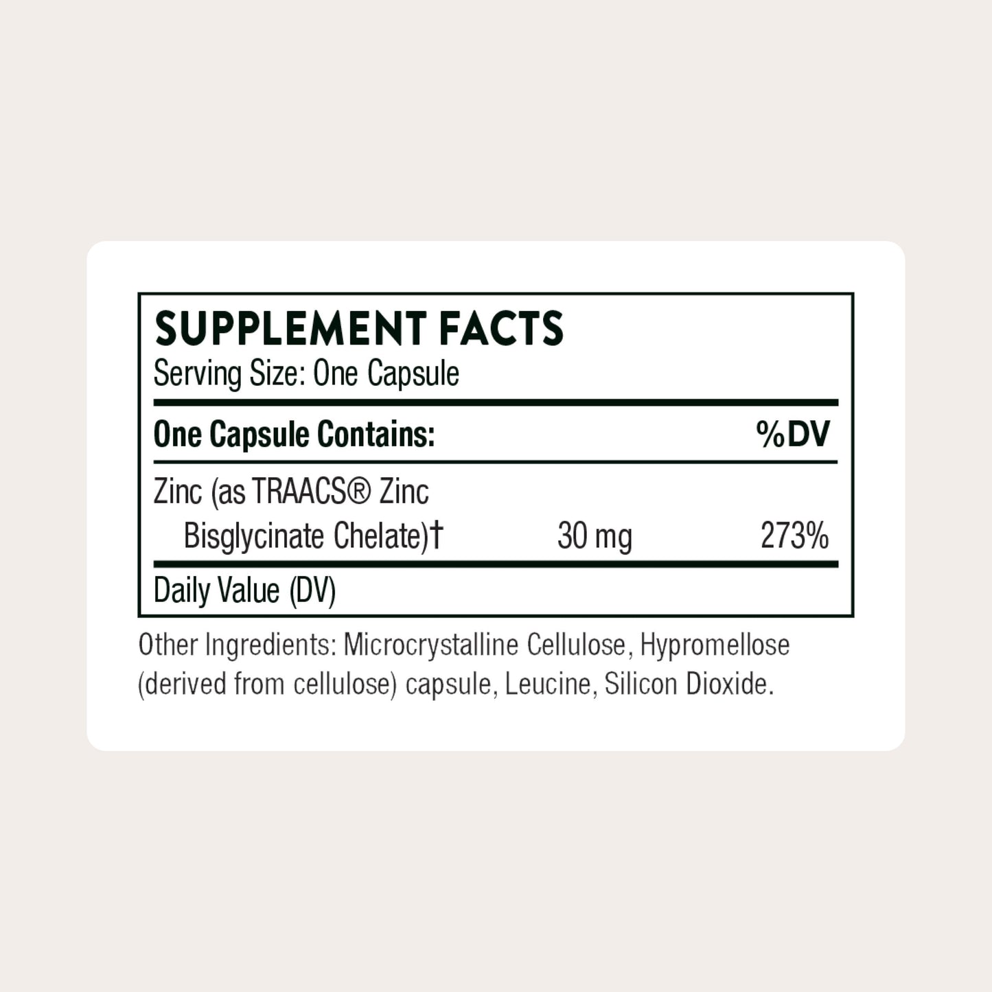 THORNE Zinc Bisglycinate 30mg – Skin, Eyes & Immune Support | 60 Servings