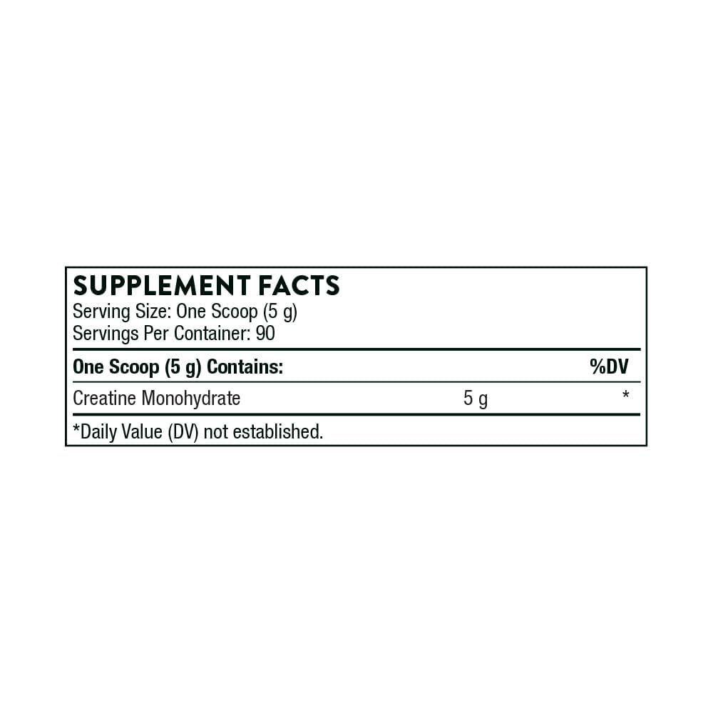 THORNE Creatine - Micronized Creatine Monohydrate Powder for Muscle & Focus | NSF Certified for Sport | Unflavored | 5 g per Serving | 90 Servings