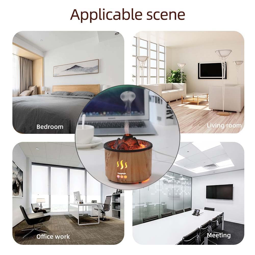Thoughtalk Volcano Diffuser with Jellyfish Mist | 260ml Ultrasonic Aromatherapy & Night Light