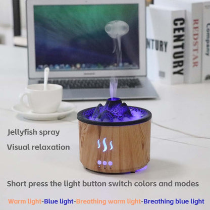 Thoughtalk Volcano Diffuser with Jellyfish Mist | 260ml Ultrasonic Aromatherapy & Night Light