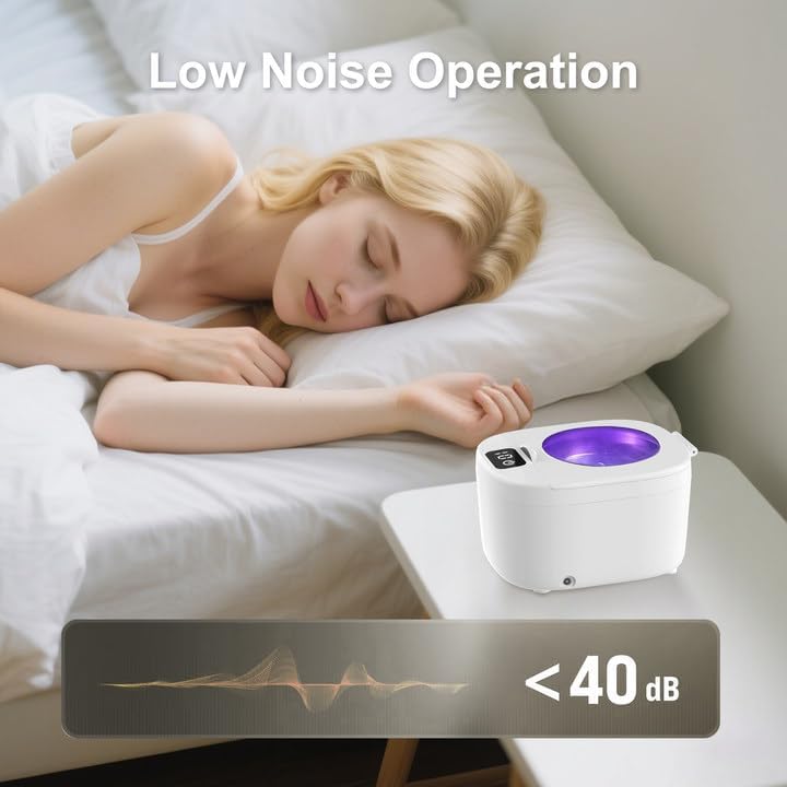 Professional Ultrasonic Retainer Cleaner 45kHz – Portable 190ml, Clean Retainers, Aligners, Dentures