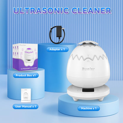 Ultrasonic Retainer Cleaner 45kHz Denture Cleaning Pod | 3 Timer Modes, Cooling Fan