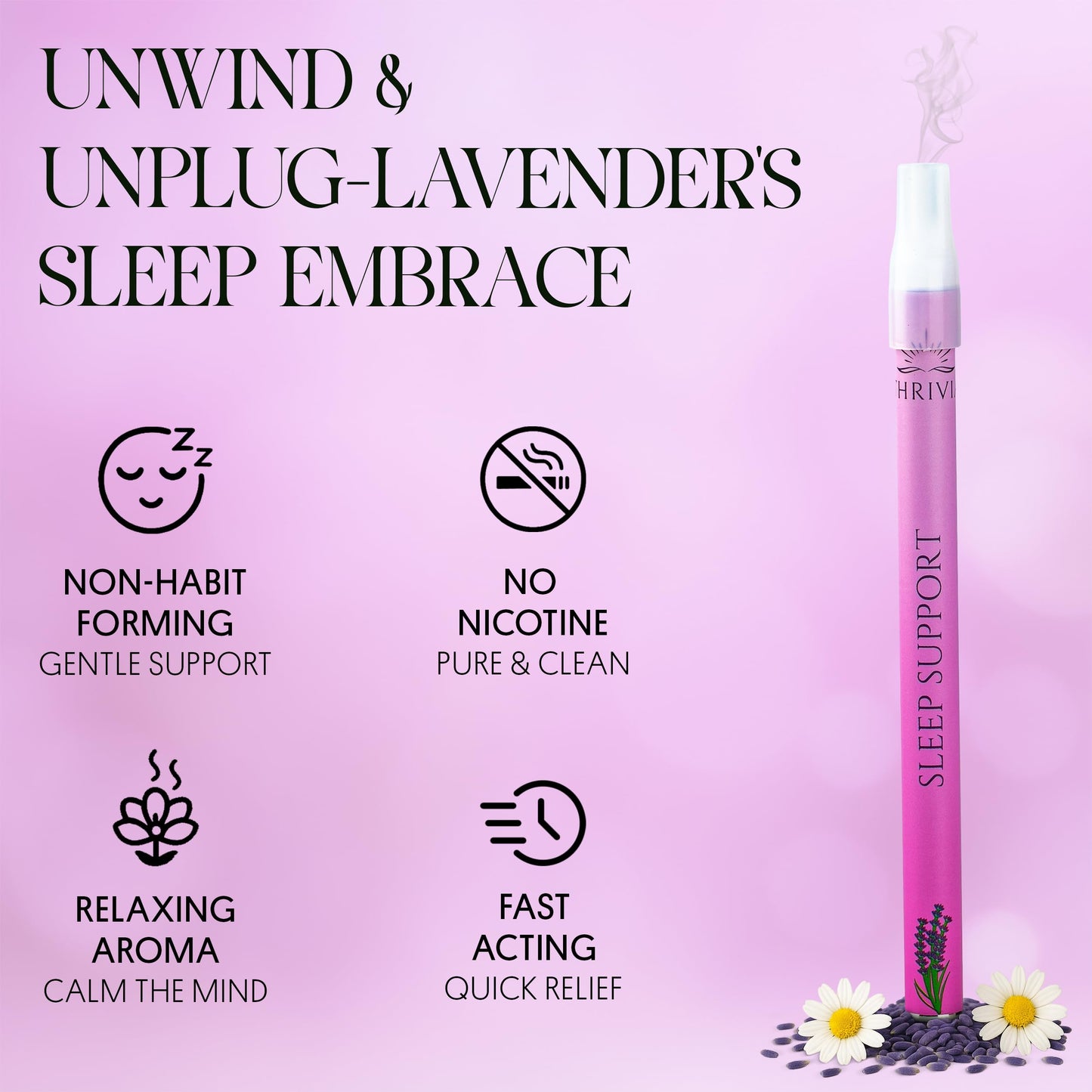 Thrivia Melatonin Diffuser Pen – Lavender Sleep Aid & Anxiety Relief