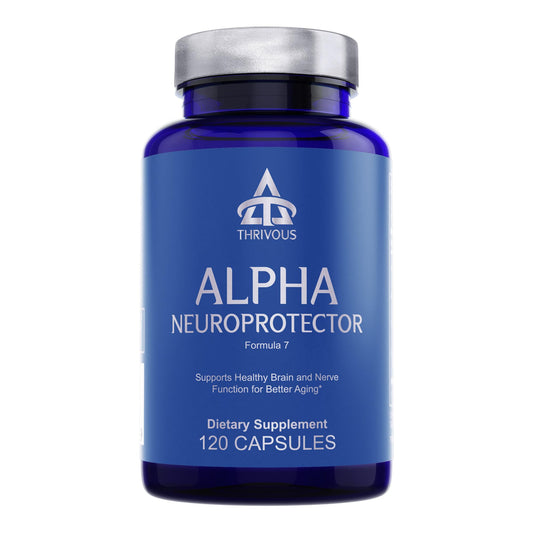Thrivous Alpha Neuroprotector - Brain Support Nootropic Supplement with Acetyl L-Carnitine, Alpha GPC, R-Alpha Lipoic Acid, Ginkgo Biloba - 120 Vegan Capsules BritishVita | Premium UK Vitamins & Wellness Supplements