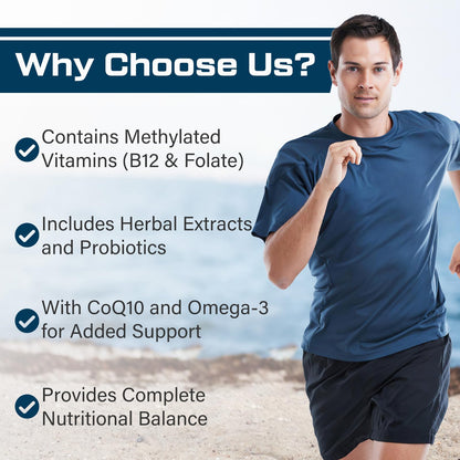 ThrivyThystle Men Multivitamins 50+ | Daily Multivitamin with Fermented Herbal Extracts and 43 Vitamins