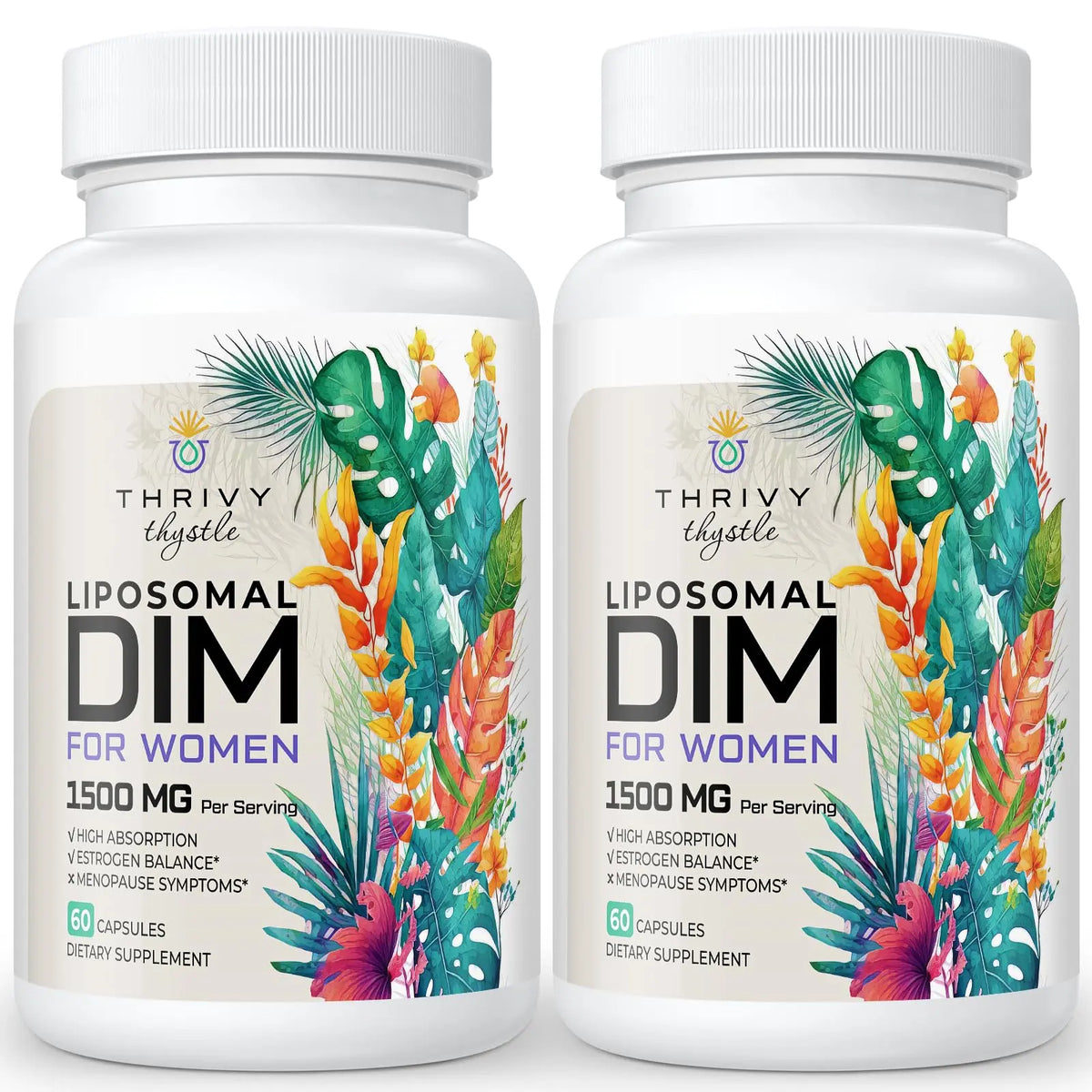 ThrivyThystle Liposomal DIM Supplement - 1500 mg Women DIM (2 Pack) BritishVita | Premium UK Vitamins & Wellness Supplements