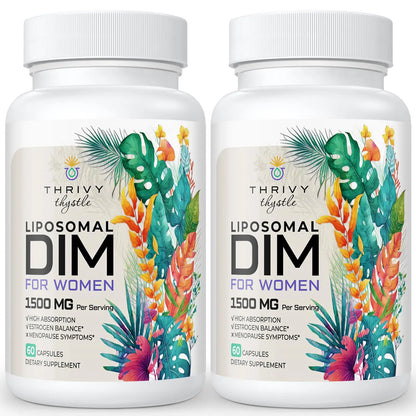ThrivyThystle Liposomal DIM Supplement - 1500 mg Women DIM (2 Pack) BritishVita | Premium UK Vitamins & Wellness Supplements