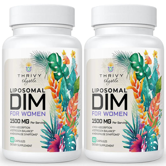 ThrivyThystle Liposomal DIM Supplement - 1500 mg Women DIM (2 Pack) BritishVita | Premium UK Vitamins & Wellness Supplements