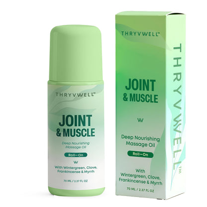 ThryvWell Joint & Muscle Deep Nourishing Oil Roll-On - Non-Greasy, 100% Natural (2.37 oz Travel Size)