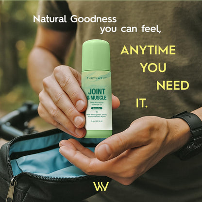 ThryvWell Joint & Muscle Deep Nourishing Oil Roll-On - Non-Greasy, 100% Natural (2.37 oz Travel Size)