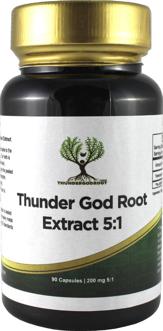 Thunder God Vine Root 5:1 Supplement – 200mg Tripterygium Wilfordii Capsules (90)